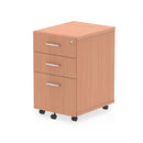 Dynamic Office Solutions 3-drawer under desk pedestal in Beech, Grey Oak, or Maple finish