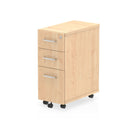3-drawer Impulse Narrow Under Desk Pedestal in beech finish by Dynamic Office Solutions