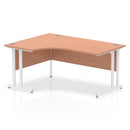 Dynamic Office Solutions Impulse 1600mm left crescent desk with beech top and silver cantilever legs
