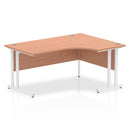 Dynamic Office Solutions 1600mm right crescent desk with cantilever leg, beech top and silver legs