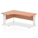 Dynamic Office Solutions Impulse 1800mm left corner desk with black cable-managed leg, beech top