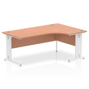 Beech corner desk with black cable managed leg from Dynamic Office Solutions