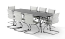 High gloss black and white writable boardroom table, 1800mm, by Dynamic Office Solutions, designed for modern conference set