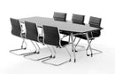 High gloss black boardroom table by Dynamic Office Solutions, 1800 size, modern design, assembly required.