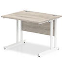 Beech top straight desk with silver cantilever legs by Dynamic Office Solutions