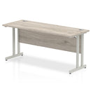 Dynamic Office Solutions 1600mm slimline desk with cantilever legs, featuring beech top and silver legs.
