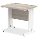 Impulse 800mm slimline desk with cable managed leg in Beech and Silver from Dynamic Office Solutions