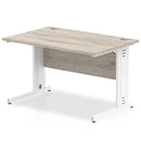 Dynamic Office Solutions 1000mm straight desk with cable managed cantilever legs in beech and silver