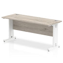 Dynamic Office Solutions Impulse 1600mm slimline desk with cable-managed leg, beech top and silver leg