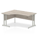 Dynamic Office Solutions Impulse left crescent desk with cantilever leg in beech wood finish