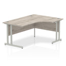 Dynamic Office Solutions 1600mm right crescent desk with cantilever legs in beech top and silver legs