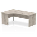 Dynamic Office Solutions Impulse 1800mm left crescent corner desk with beech top and leg in cantilever design.