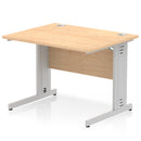 Dynamic Office Solutions Impulse desk, 1000 × 800 mm, maple top and silver cable-managed leg