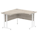 Dynamic Office Solutions 1200mm beech corner desk with silver legs, ergonomic L-shaped design, assembly required