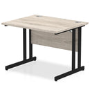 Beech top straight desk with silver cantilever legs by Dynamic Office Solutions