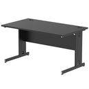 Dynamic Office Solutions Impulse desk, 1400 × 800 mm, black top and black  cable-managed leg