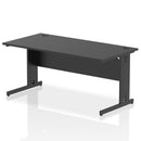Dynamic Office Solutions Impulse desk, 1600 × 800 mm, black top and black cable-managed leg