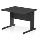 Dynamic Office Solutions Impulse desk, 1000 × 800 mm, black top and frame with cable-managed leg