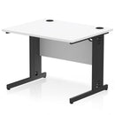 Dynamic Office Solutions Impulse desk, 1000 × 800 mm, white top and black cable-managed leg