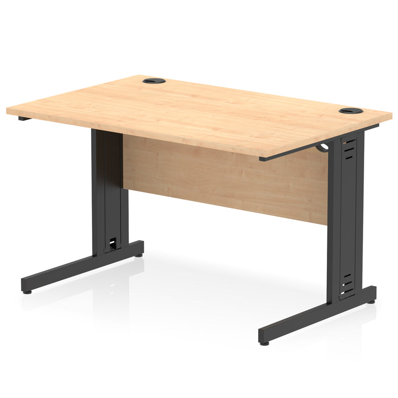 Dynamic Office Solutions Impulse desk, 1200 × 800 mm, maple top and black cable-managed leg