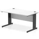 Dynamic Office Solutions Impulse desk, 1400 × 800 mm, white top and black  cable-managed leg