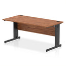 Dynamic Office Solutions Impulse desk, 1600 × 800 mm, walnut top and black cable-managed leg