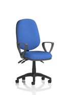 Dynamic Office Solutions Eclipse Plus III medium back fabric task chair in black with adjustable height arms