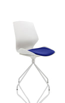 Florence White Frame Visitor Chair - Slate Grey Fabric Seat Spindle