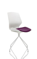 Florence White Frame Visitor Chair - Slate Grey Fabric Seat Spindle