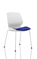Florence White Frame Visitor Chair - Grey Fabric Stackable Office Seating