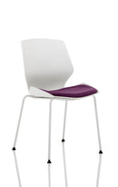 Florence White Frame Visitor Chair - Grey Fabric Stackable Office Seating