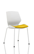 Grey fabric stackable visitor chair with white frame by Dynamic Office Solutions