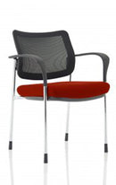Brunswick Deluxe Stacking Visitor Chair - Chrome Frame, Mesh Back