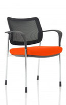 Brunswick Deluxe Stacking Visitor Chair - Chrome Frame, Mesh Back