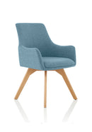 Carmen Grey Fabric Visitor Chair with Solid Wooden Frame & Armrests