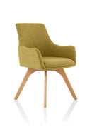 Carmen Grey Fabric Visitor Chair with Solid Wooden Frame & Armrests