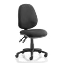 Heavy-duty black office chair designed for 20-25 stone users, featuring a sturdy frame and no arms from Lockwoodhume.