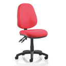 Heavy duty black office chair designed for 20-25 stone users, featuring a sturdy frame and loop arms.