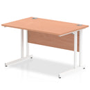 1200mm beech desk with silver cantilever legs from Dynamic Office Solutions, suitable for ergonomic office setups.