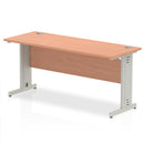 Dynamic Office Solutions Impulse 1600mm slimline desk with silver cantilever legs and beech top.