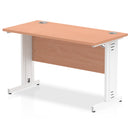 Dynamic Office Solutions Impulse 1200mm slimline desk with cable managed leg in Beech and Silver finish