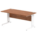 Dynamic Office Solutions Impulse desk, 1600 × 800 mm, walnut top and white cable-managed leg