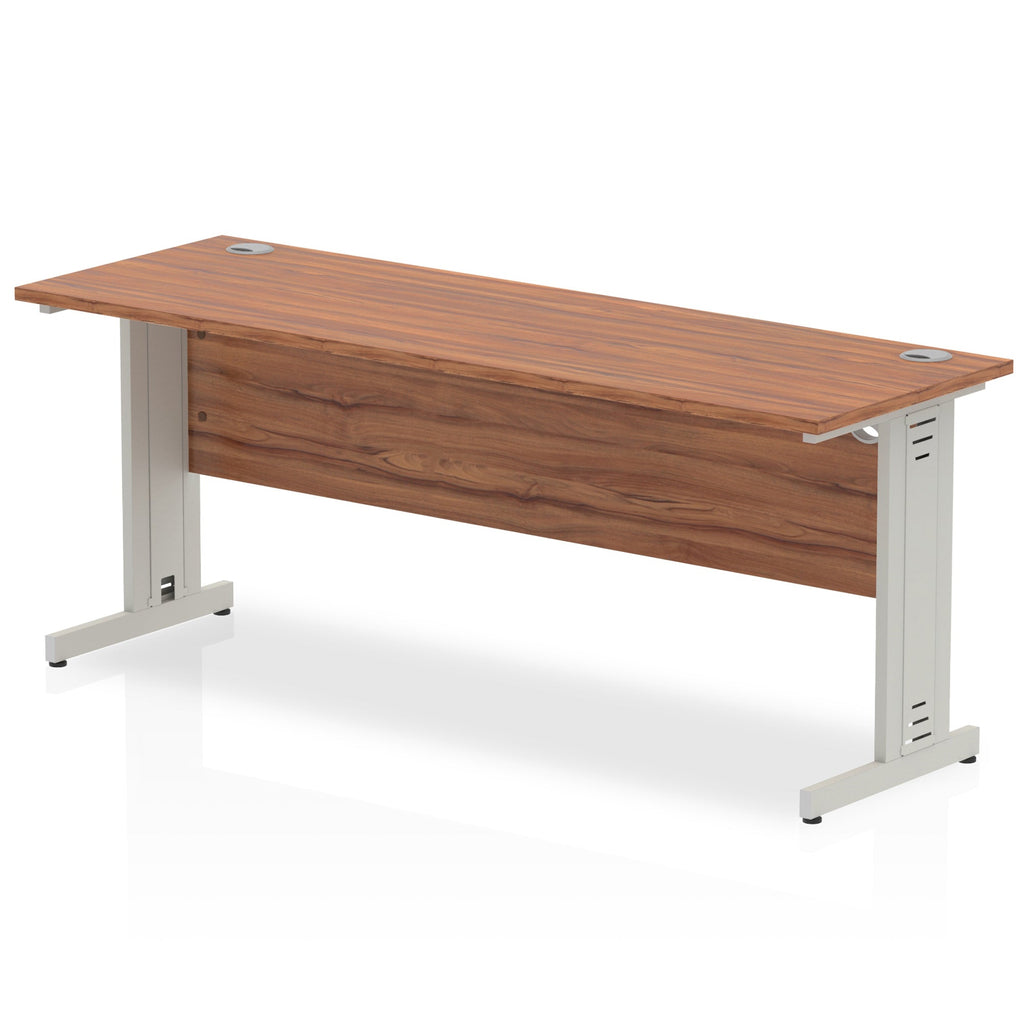 Impulse 1800mm Slimline Office Desk - Cable Managed Silver Legs