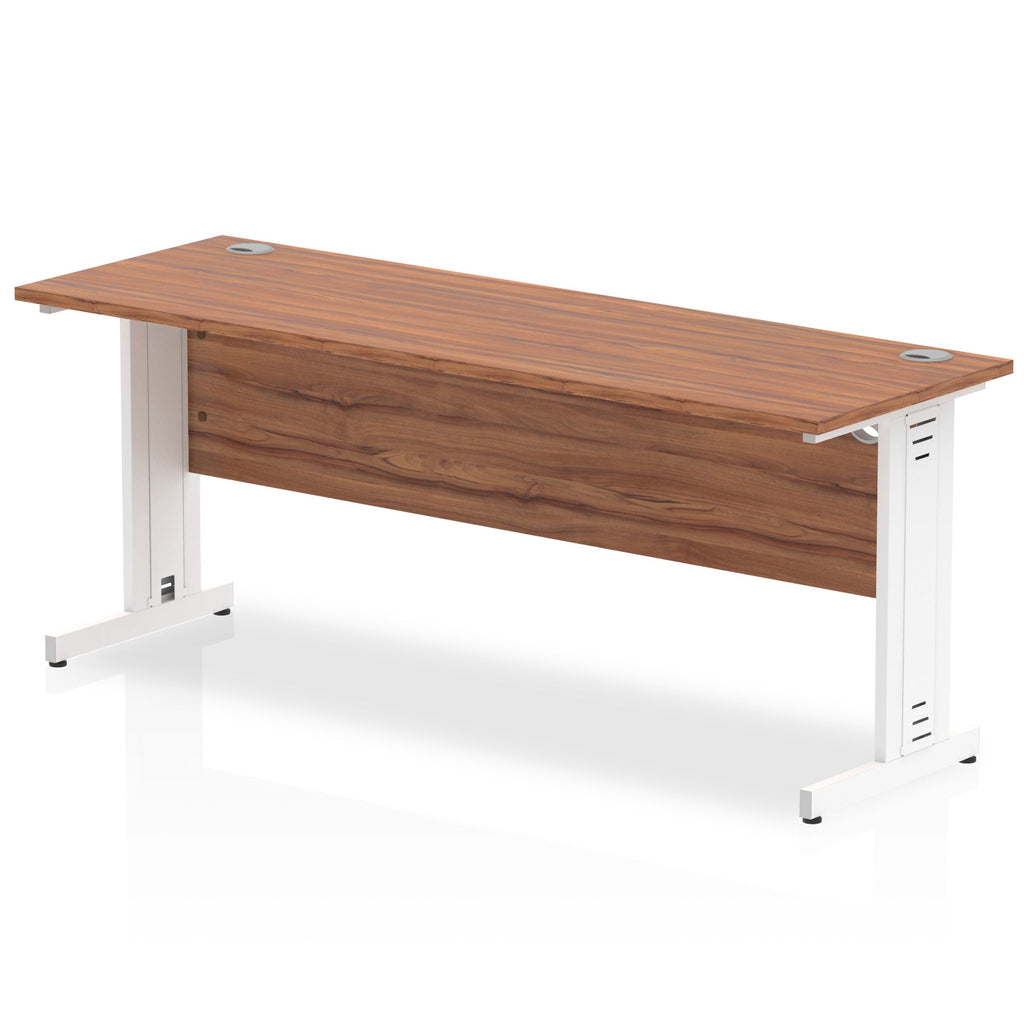 Impulse 1800mm Slimline Office Desk - Cable Managed Silver Legs