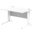 Dynamic Office Solutions Impulse desk, 1200 × 800 mm, white top and white cable-managed leg