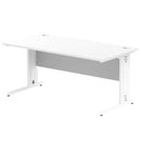 Dynamic Office Solutions Impulse desk, 1600 × 800 mm, white top and white cable-managed leg