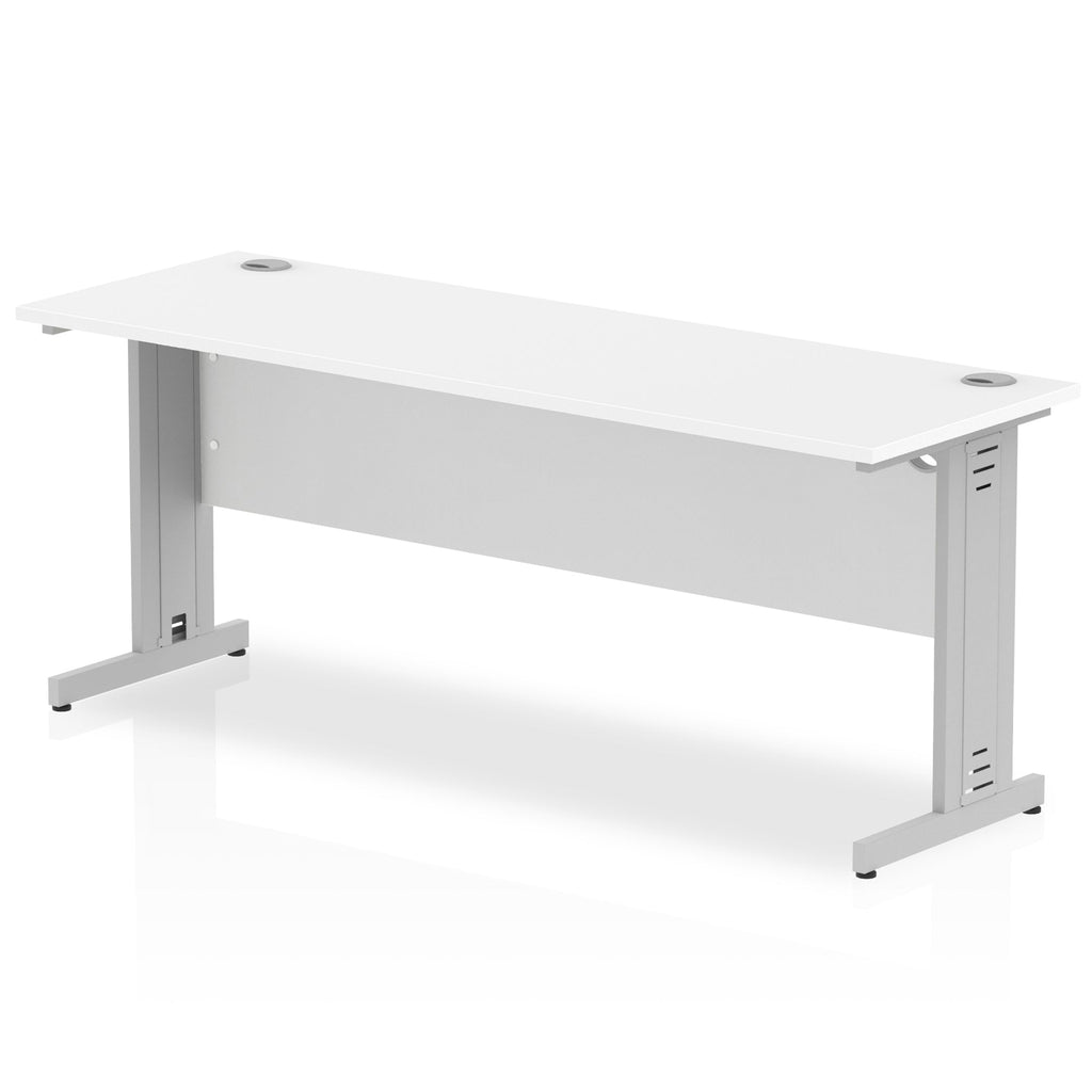 Impulse 1800mm Slimline Office Desk - Cable Managed Silver Legs
