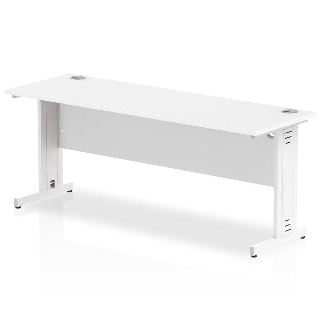 Impulse 1800mm Slimline Office Desk - Cable Managed Silver Legs