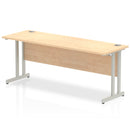 Dynamic Office Solutions 1800mm slimline desk with cantilever legs in beech top and silver legs