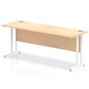 Beech wood 1800mm slimline desk with silver cantilever legs by Dynamic Office Solutions